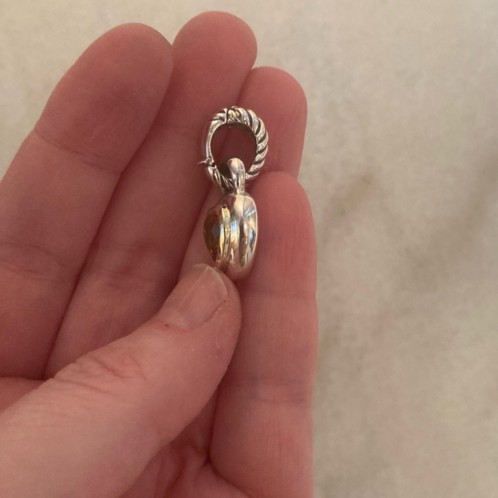 David Yurman Citrine Heart Cable Pendant Enhancer - Picture 15 of 16